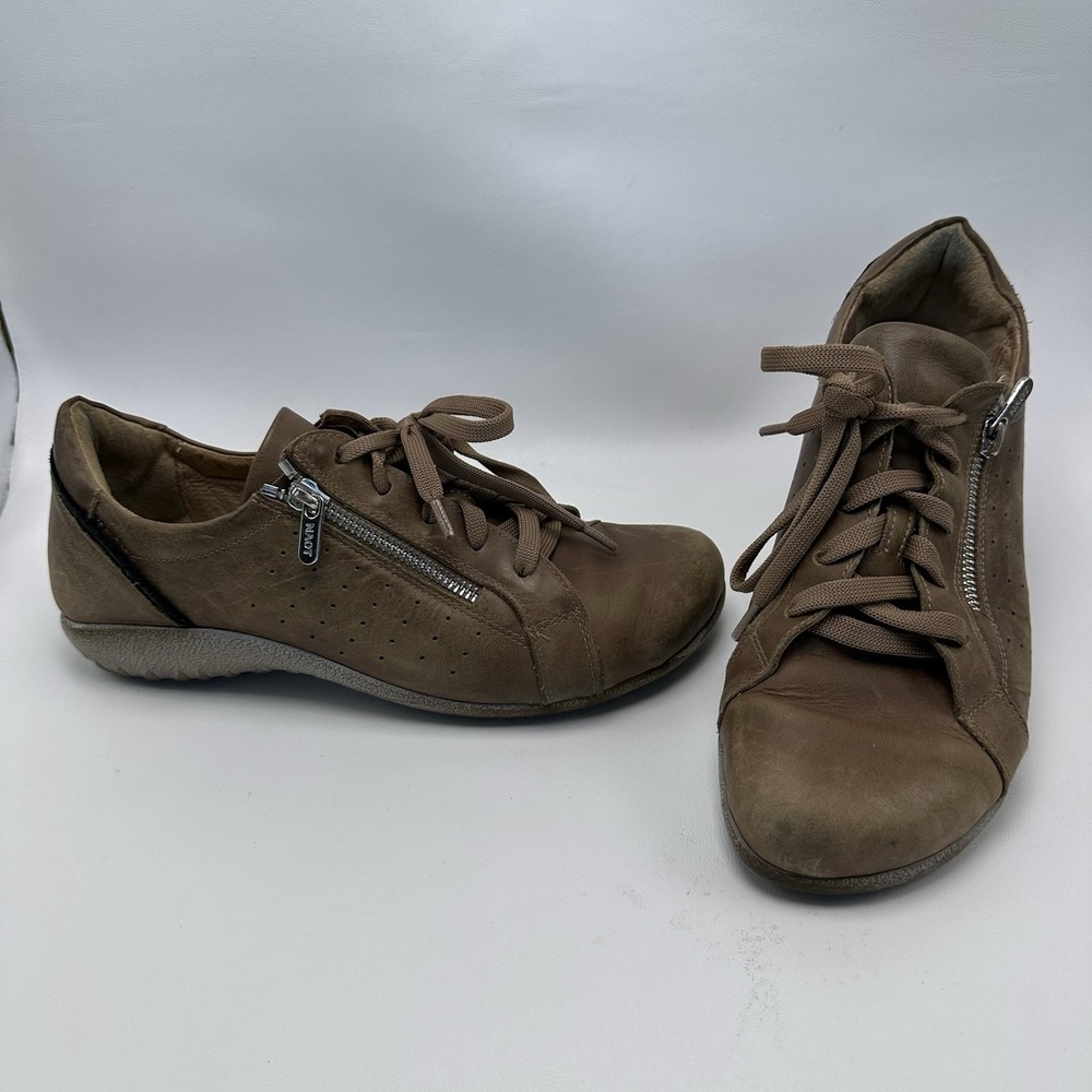 Naot Moko Side Zip Sneakers Lace Up Womens Size 40 EU‎ 9 US Brown Leather